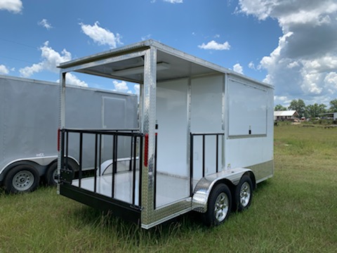 7x14 Tandem Axle Porch Concession Trailer Electrical Sink Package Finished Interior Triple A Trailers