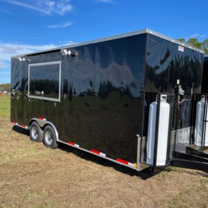 8.5x20 Tandem Axle Concession Trailer - 8' Hood - Gas Lines - Sink Package - Electrical