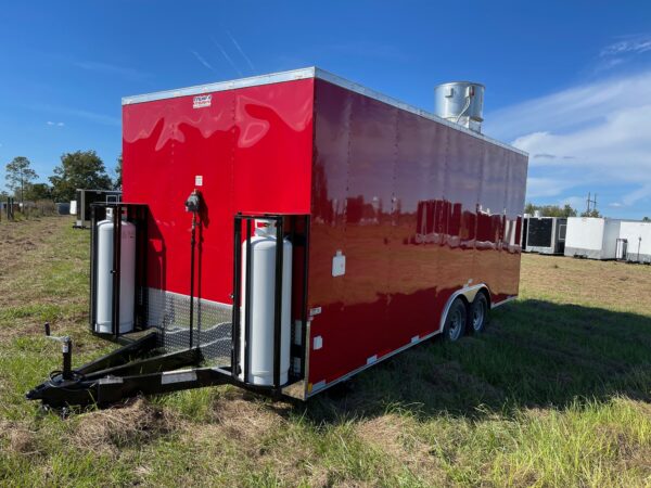 8.5×20 Tandem Axle Concession Trailer – 8′ Hood – Gas Lines – Sink Package – Electrica