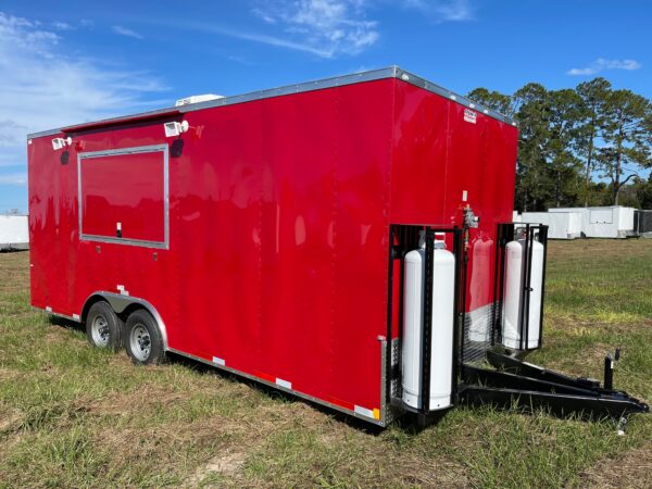 8.5×20 Tandem Axle Concession Trailer – 8′ Hood – Gas Lines – Sink Package – Electrica - Image 2