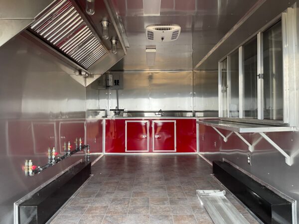 8.5×20 Tandem Axle Concession Trailer – 8′ Hood – Gas Lines – Sink Package – Electrica - Image 4