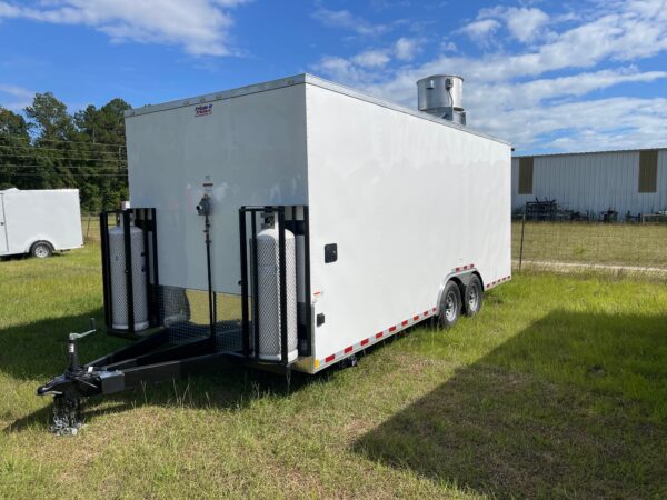 8.5x20 Tandem Axle Concession Trailer - 8' Hood - Gas Lines - Sink Package - Electrical - Image 2