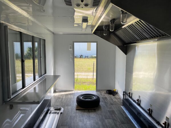 8.5x20 Tandem Axle Concession Trailer - 8' Hood - Gas Lines - Sink Package - Electrical - Image 6