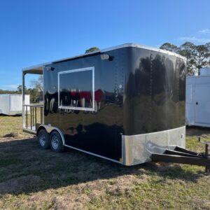 8.5x18 Tandem Axle Porch - 6 Foot Porch - Electrical - Finished Interior - Serving Window