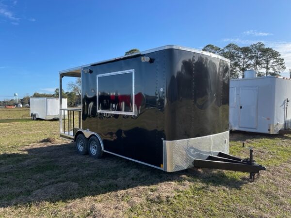 8.5x18 Tandem Axle Porch - 6 Foot Porch - Electrical - Finished Interior - Serving Window