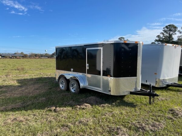 6x12 Tandem Axle - Mag Wheels - Double Rear Doors - (6) D-ring Tie Downs - 5 Foot 6 Inch Ceiling