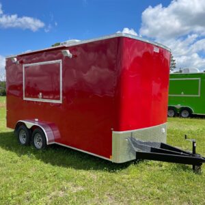 7x16 Tandem Axle - Finished interior - Electrical - Sink Package - A/C - Red