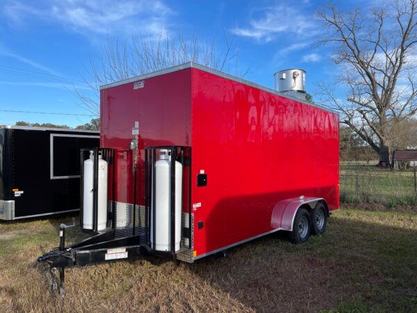 7×18 Tandem Axle Concession Trailer – 7′ Hood – Gas Lines – Sink Package – Electrical - Image 2
