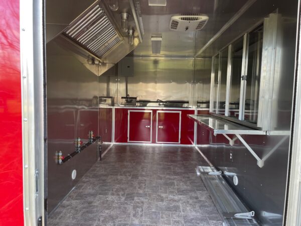 7×18 Tandem Axle Concession Trailer – 7′ Hood – Gas Lines – Sink Package – Electrical - Image 4