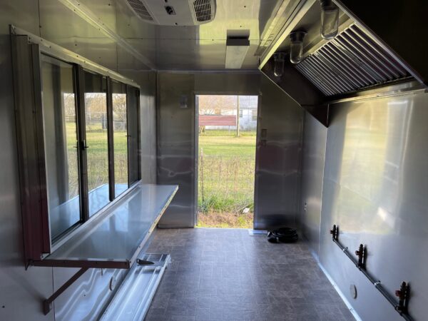 7×18 Tandem Axle Concession Trailer – 7′ Hood – Gas Lines – Sink Package – Electrical - Image 5