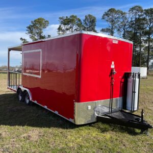 8.5x22 Tandem Axle Porch Trailer - Sink Package - Hood Range - Gas Lines - A/C