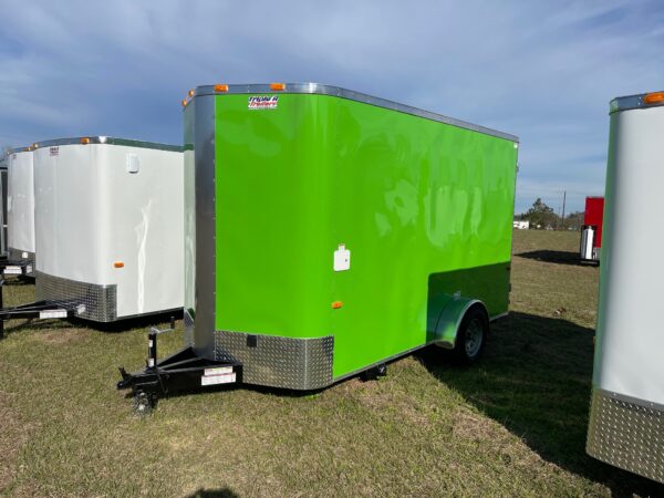 6×12 Single Axle Concession Trailer – Sinks – Electrical – Finished Interior - Lime Green - Image 2