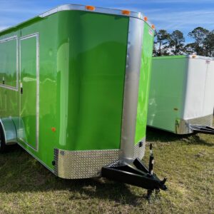 6×12 Single Axle Concession Trailer – Sinks – Electrical – Finished Interior - Lime Green