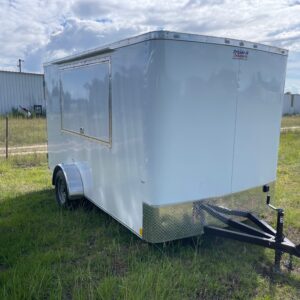 7×12 Single Axle Concession Series – Electrical – Finished Interior – Concession Window with Glass and Screens