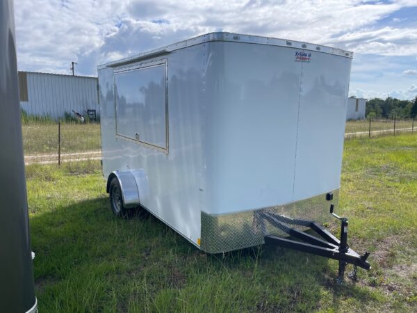 7×12 Single Axle Concession Series – Electrical – Finished Interior – Concession Window with Glass and Screens