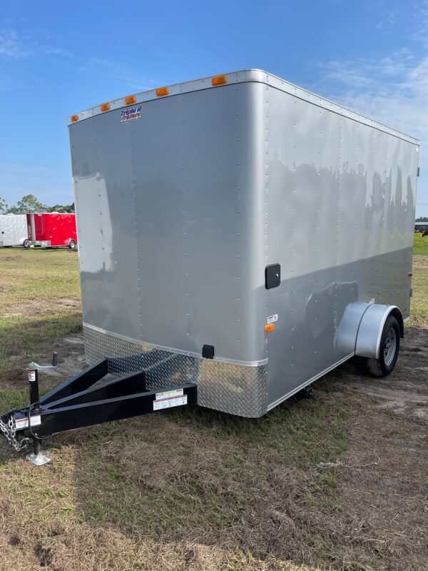 7×12 Single Axle Concession Trailer- Sink Package – Finished Interior – 7 Foot Ceiling - Silver Frost - Image 2