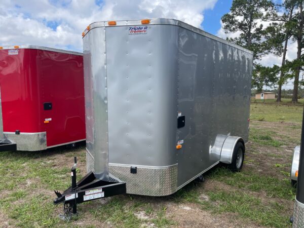 6×12 Single Axle Concession Trailer – Sinks – Electrical – Finished Interior - Silver Frost - Image 2