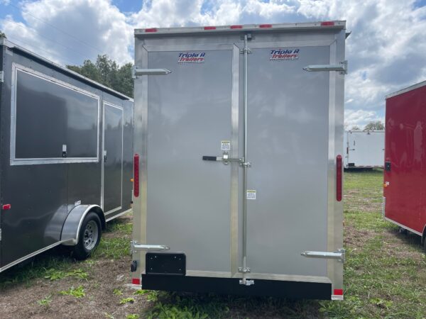 6×12 Single Axle Concession Trailer – Sinks – Electrical – Finished Interior - Silver Frost - Image 3
