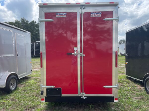 6×12 Single Axle Concession Trailer – Sinks – Electrical – Finished Interior – Red - Image 3
