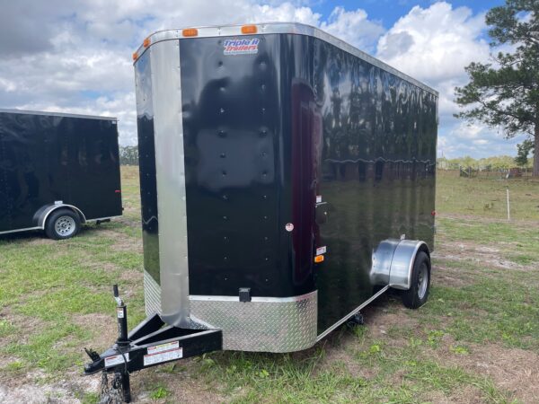 6×12 Single Axle Concession Trailer – Sinks – Electrical – Finished Interior – Black - Image 2
