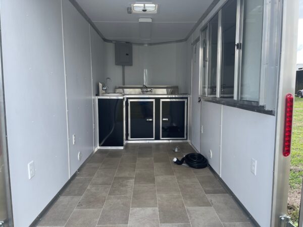6×12 Single Axle Concession Trailer – Sinks – Electrical – Finished Interior – Black - Image 4