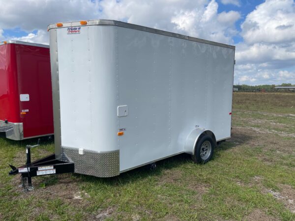 6×12 Single Axle Concession Trailer – Sinks – Electrical – Finished Interior – White - Image 2