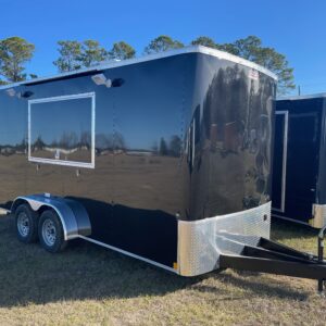 7×16 Tandem Axle – Finished interior – Electrical – Sink Package – A/C - Black