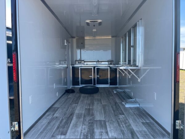 7×16 Tandem Axle – Finished interior – Electrical – Sink Package – A/C - Black - Image 4
