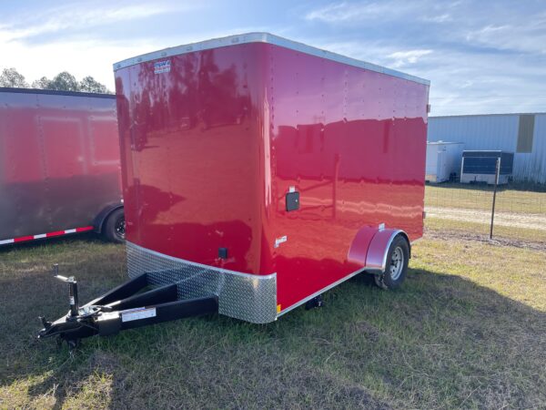 7×12 Single Axle Concession Trailer- Sink Package – Finished Interior – 7 Foot Ceiling – Red - Image 2