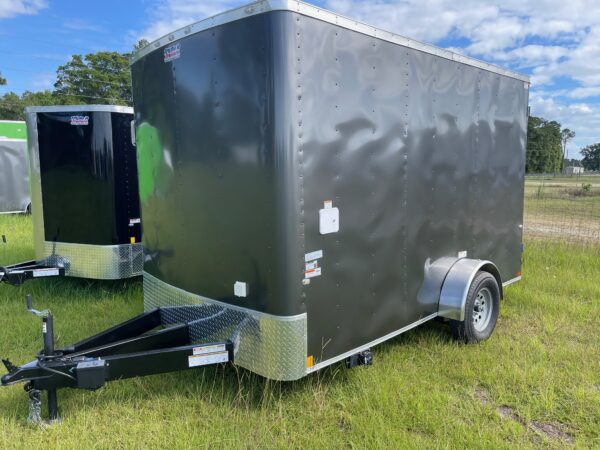 7×12 Single Axle Concession Trailer- Sink Package – Finished Interior – 7 Foot Ceiling – Charcoal Gray - Image 2
