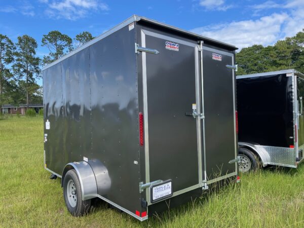 7×12 Single Axle Concession Trailer- Sink Package – Finished Interior – 7 Foot Ceiling – Charcoal Gray - Image 3