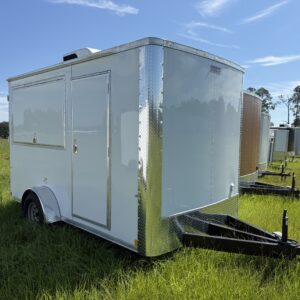 7×12 Single Axle Concession Trailer- Sink Package – Finished Interior - 7 Foot Ceiling - 13,500 BTU A/C