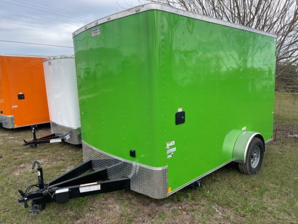 7×12 Single Axle Concession Trailer- Sink Package – Finished Interior – 7 Foot Ceiling - Lime Green - Image 2