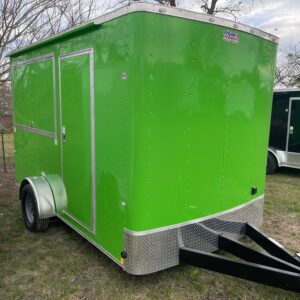 7×12 Single Axle Concession Trailer- Sink Package – Finished Interior – 7 Foot Ceiling - Lime Green