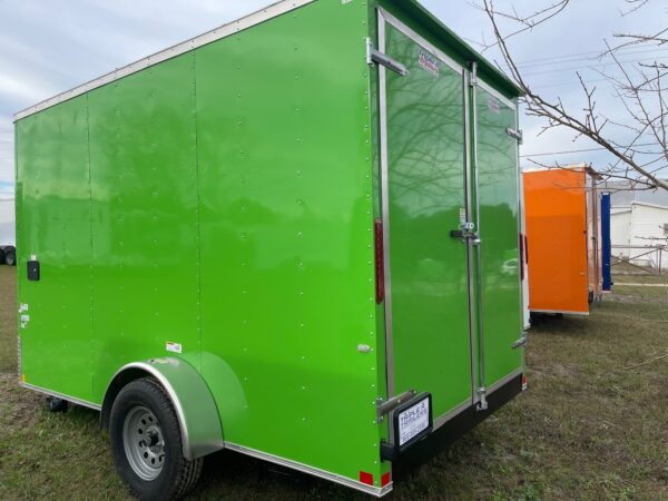 7×12 Single Axle Concession Trailer- Sink Package – Finished Interior – 7 Foot Ceiling - Lime Green - Image 3