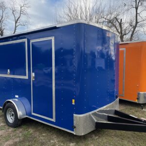 7×12 Single Axle Concession Trailer- Sink Package – Finished Interior – 7 Foot Ceiling - Deep Blue