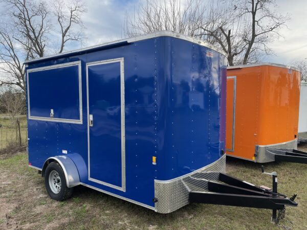 7×12 Single Axle Concession Trailer- Sink Package – Finished Interior – 7 Foot Ceiling - Deep Blue