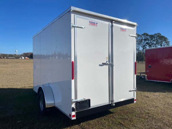 shows exterior rear of trailer