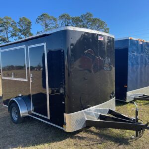 7×12 Single Axle Concession Trailer- Sink Package – Finished Interior – 7 Foot Ceiling – Checkered Flooring