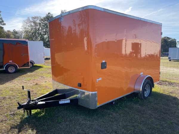 7×12 Single Axle Concession Trailer- Sink Package – Finished Interior – 7 Foot Ceiling - Orange - Image 2