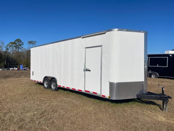 8.5 x 24 Tandem Axle – 7000# Axles – 12” On Center Floors, Walls, and Roof – Etrack - 7 Foot 6 Inch Ceiling