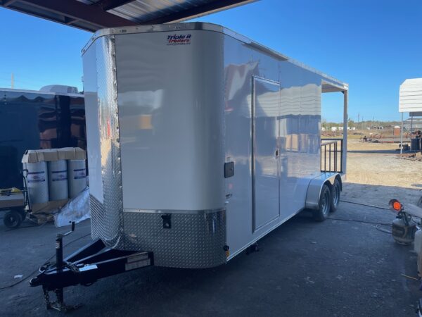 7×20 Tandem Axle Porch Trailer – Finished Interior – Sinks – Electrical – A/C - White In Color - Image 2