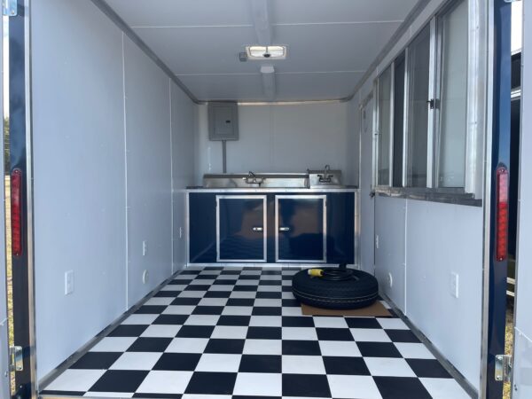 7×12 Single Axle Concession Trailer- Sink Package – Finished Interior – 7 Foot Ceiling – Indigo Blue - Image 4