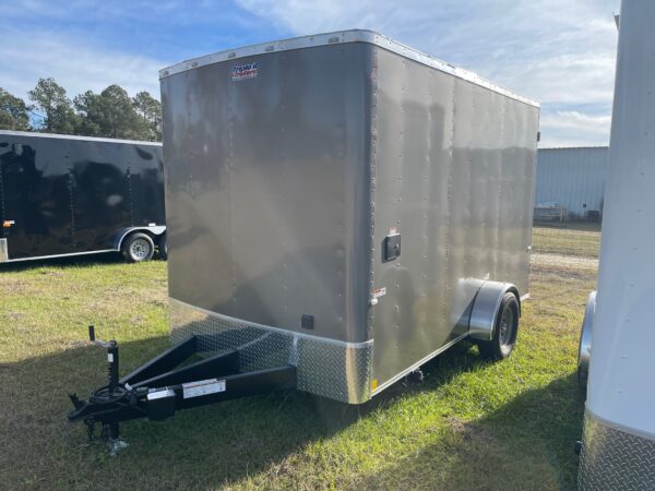 7×12 Single Axle Concession Trailer- Sink Package – Finished Interior – 7 Foot Ceiling – Pewter - Image 2