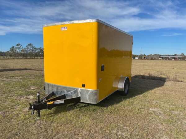 7×12 Single Axle Concession Trailer- Sink Package – Finished Interior – 7 Foot Ceiling – Yellow - Image 2