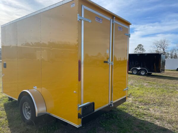 7×12 Single Axle Concession Trailer- Sink Package – Finished Interior – 7 Foot Ceiling – Yellow - Image 3