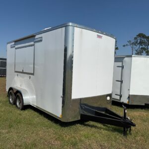 7×16 Tandem Axle – Finished interior – Electrical – Sink Package – A/C – White