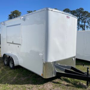 7×16 Tandem Axle – Finished interior – Electrical – Sink Package – A/C – White