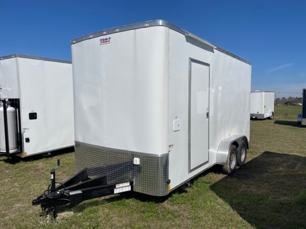7×16 Tandem Axle – Finished interior – Electrical – Sink Package – A/C – White - Image 2