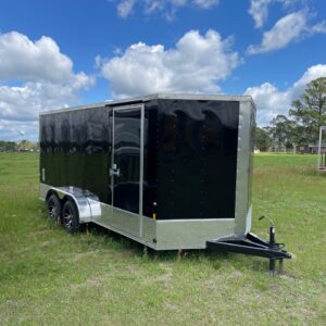 7×16 Tandem Axle Tornado Series – V-Nose – Ramp Door - 6 Foot 6 Inch Ceiling Height - E-track